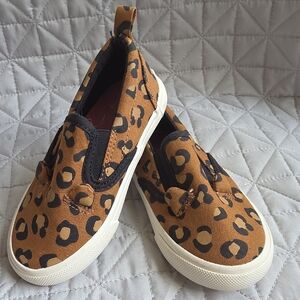 Old Navy Brown and Black Leopard Print Slip-On Sneakers for Kids